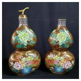 Pair of vintage cloisonne vases