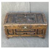 Vintage hand carved wood chest