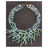 Faux turquoise beaded necklace