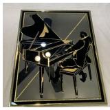 Vintage gold leaf mirror "Jazz Pianist"