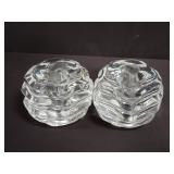 Pair of crystal candle holders