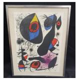 Mid century abstract lithograph by Joan Miro