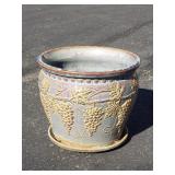 Norcal glazed pottery grapevine planter