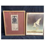 Pair of vintage framed prints one US Marines