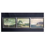 Group of framed signed oil on board landscape