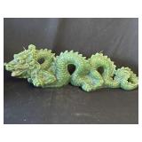 Large vintage green dragon candle