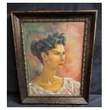 Signed "I. Watson 1957" oil on canvas portrait