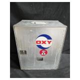 Vintage Oxy aircraft storage galley box