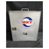 Vintage Oxy aircraft storage galley box