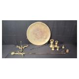 Large antique brass weighing scale parts