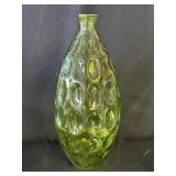 Vintage MCM green glass vase