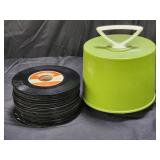 Retro Disk Go Case & vintage vinyl records