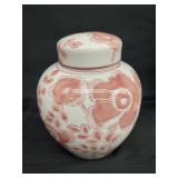 Floral porcelain jar