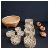 Group of woven baskets