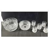 Group of crystal glasses & crystal bowls