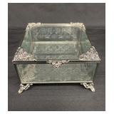 Ornate silver-tone jewelry box