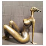 Cast bronze nude sculpture