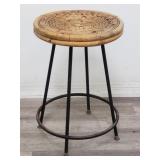 Vintage Danny Ho Fong-style wicker swivel stool