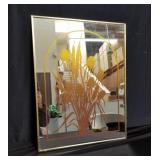 Mid century wheat art mirror