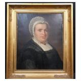 Antique portrait oil painting on canvas-gilded