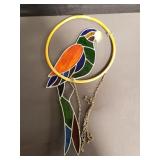 Vintage stained glass parrot sun catcher