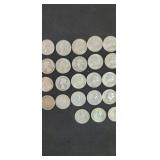 Group of 32 , 1942 - 1964 silver quarters