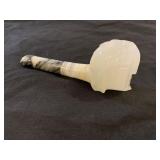 Vintage hand carved marble Indian Head pipe