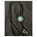 Southwestern silver tone  bolo tie