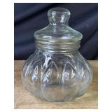 Vintage clear glass Apothecary jar with lid