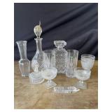 Group of 10 vintage crystal glass items