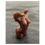 Female body red jasper stone figurine