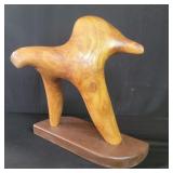 Mid century carved wood abstract sculpture