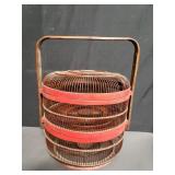 Vintage 2 tier wood wedding basket