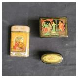 Three Russian handpainted lacquer boxes