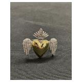 Heart ring with wings