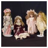 Group of 4 vintage porcelain dolls - Scmid