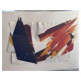 Vintage Sandro Martini collage pigment abstract