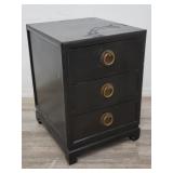 Vintage 3-drawer Asian nightstand with brass