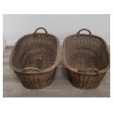 Pair of Vintage large wicker baskets