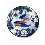 Vintage Japanese Koi Fish platter plate