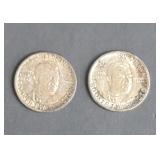 Pair of 1946 silver Booker T Washington half