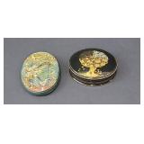 Pair of Vintage Russian handpainted lacquer boxes