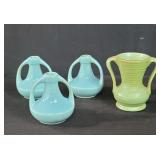 Four vintage pottery vases