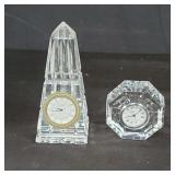 Pair of Waterford crystal clocks