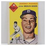 1954 Topps #166 Johnny Podres Baseball Card.