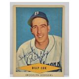 Signed 1954 Red Heart Billy Cox  Baseball Card.