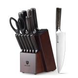 BroDark Kitchen Knife Set with Block, Food Grade