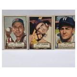 3 1952 Topps Baseball Cards; #383 Del Wilber