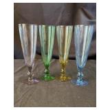 Group of 4 vintage wine glasses