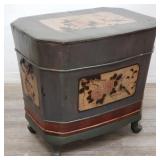 Vintage hand painted rice chest